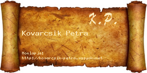 Kovarcsik Petra névjegykártya